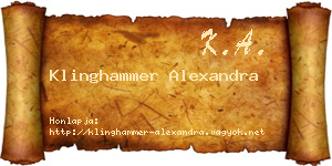 Klinghammer Alexandra névjegykártya